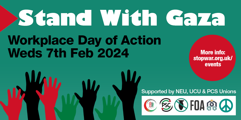 #StandWithGaza Workplace Day of Action – Resources Page | Stop the War